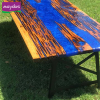 Fourniture d'usine table en résine époxy haute dureté résistante aux UV cristalline pour dessus de table en bois