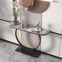 Table de console longue et étroite de luxe légère pour entrées et murs Design en demi-cercle