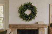 Couronne de Noël artificielle en cèdre de 24 pouces avec pommes de pin, décoration de porte d'entrée en faux sapin, design personnalisé, vente en gros