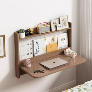 <span class=keywords><strong>Bureau</strong></span> pliant <span class=keywords><strong>mural</strong></span> en bois massif avec fonction d'étude intégrée, tête de lit, étagère, chambre à coucher, table console suspendue pour la maison - Product Image 3