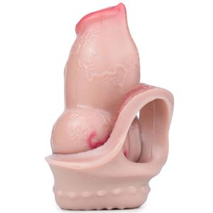 Anillo de Silicona para Pene, Funda Realista Hueca para Pene, Retrasa la Eyaculación, Alargador de Pene, Juguetes Sexuales para Hombres - Product Image 3
