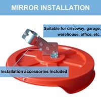 Miroir convexe Meta Rubber MR-ICM60R 60cm/24'' orange en PC UV ABS pour sécurité routière intérieure, angle de vision de 130°