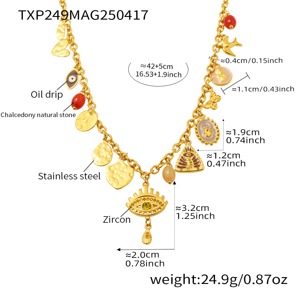 Txp249-collier zircon jaune doré-42+5cm