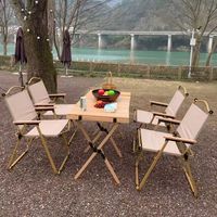 Ensemble de meubles de patio extérieur en bois massif moderne personnalisé avec table et chaises