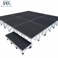 Scène mobile rapide 1x1M, plateforme de scène modulaire avec élévateur pliable pour événements en intérieur et en extérieur