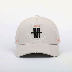 Casquette de baseball structurée en coton beige vintage à 5 panneaux, broderie 3D, pour homme et adolescent, style décontracté, directement de l'usine - Product Image 2