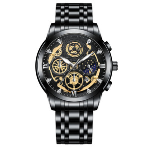Nuovo Orologio da Polso da Uomo di Marca alla Moda, al Quarzo, di Lusso, con Fasi Lunari, Luminoso, Impermeabile, Sportivo, con Data, 41mm, in Acciaio Inossidabile - Product Image 3