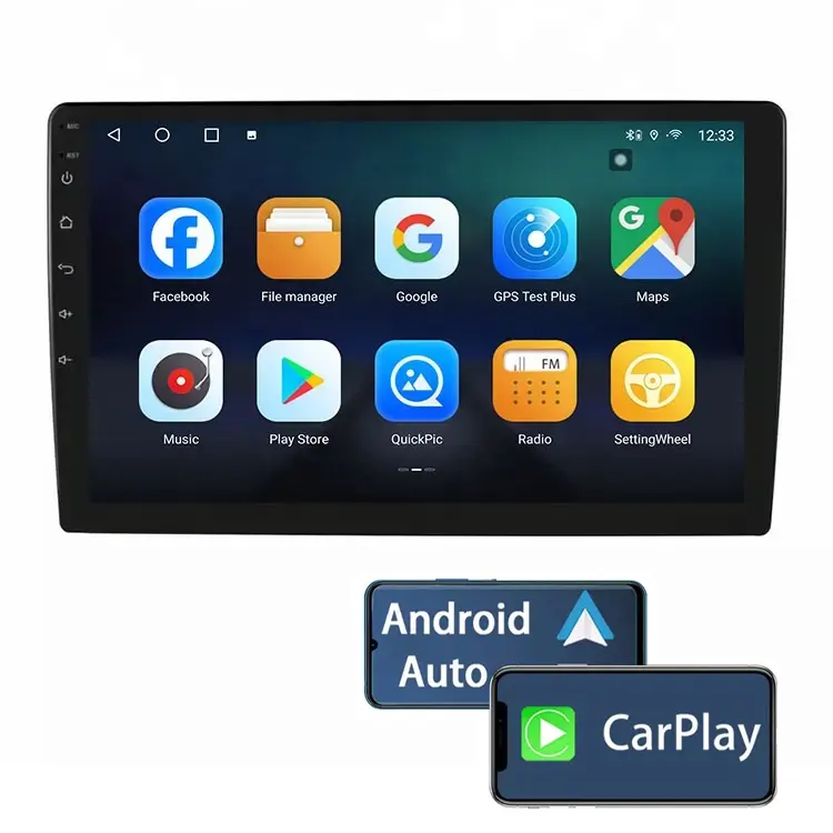 Fabricant de navigation de voiture GPS FM AM RDS stéréo android 12 système 10.1 pouces stéréo voiture android avec caméra de recul