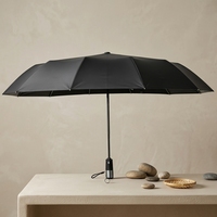 Parapluie de 23 pouces avec logo personnalisé, poignée torche LED, pliage automatique en 3 sections, pour la marche de nuit, protection solaire et pluie, sécurité pour femme, 12 baleines, résistant au vent 18 m/s