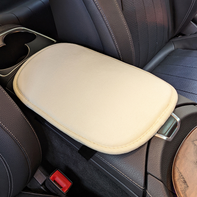 Cute Universal Car Armrest Box Plush Thickened Winter Heightening Anti-Slip Protective Cover Pad Car Interior Accessories