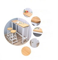 Table de cuisine moderne avec structure en métal Ensemble de chaises de bar pour l'extérieur Chaise de pub en bois et métal de style contemporain Table de bar