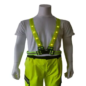 LED PVC Engineer Safety Reflective Belt Cor Verde OEM ODM Running Outdoor Safety running lights para corredores verlichting Belt