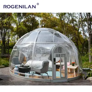Rogenilan Outdoor Transparant Resort Luxe Koepel Huis Polycarbonaat Glamping Bubble Huis Geodetische Heldere Koepel Tent
