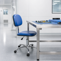 Chaise antistatique Leenol ESD en cuir PU de qualité salle blanche, sans accoudoirs, pour laboratoire de test électronique