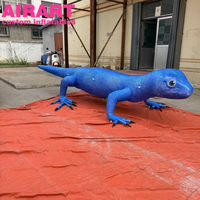 Lézard gonflable bleu décoratif publicitaire, gecko gonflable réaliste pour exposition