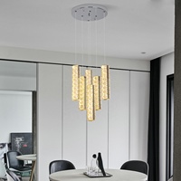 Personnalisé 6 têtes simple lustre en cristal intelligent restaurant salon suspension