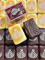 Jouet Squishy Hachimi Latte Art Gâteau Super Doux à Remontée Lente, Dessert Réaliste Anti-Stress à Presser, Jouets Fidget en Gros