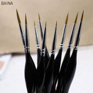 Lot de 9 pinceaux triangulaires miniatures pour détails fins, peinture artistique, acrylique, huile, modèles, aquarelle, dessin au trait - Product Image 4