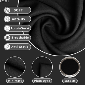 Nuovo Tessuto Formale in Crepe Nero 100% Poliestere, Tessuto Minimatt per Abiti da Donna/Nida/Nada - Product Image 2