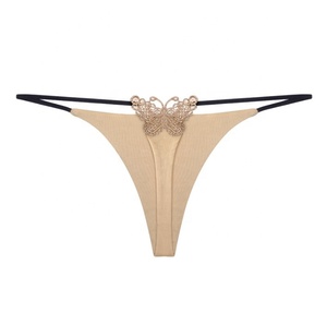 Fabrieksprijs Dubbellaagse Riem <span class=keywords><strong>Sexy</strong></span> String Vlinder Borduurwerk Lage Taille <span class=keywords><strong>Sexy</strong></span> Bikini Katoenen Vrouwen Slipje - Product Image 3