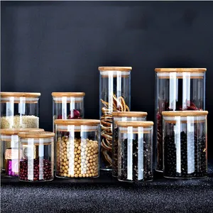 ชุดภาชนะบรรจุอาหารในห้องครัว,ชุดภาชนะเก็บอาหารทำจากแก้วสปาเก็ตตี้ธัญพืช Makeable ดีไซน์เรียบง่ายกันความชื้นสุญญากาศ6ชิ้น - Product Image 1