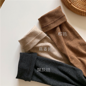 厚手のブラシコットンマンダリンカラーかわいい女性の秋2020ミッドカラー長袖Tシャツ無地インオールマッチ - Product Image 4