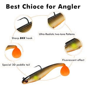 Señuelos de pesca de plástico blando artificiales 3.55ins al por mayor, cebos de pesca blandos para lubina trucha Crappie lucioperca - Product Image 3