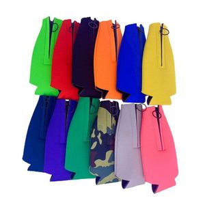 Wholesale Sublimation Long Neck 330Ml Insulator Neoprene Stubby <b>Cooler</b> Holder Keep <b>Drink</b> Cold Beer Bottle With Zipper - Product Image 2