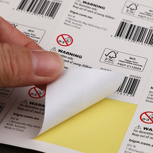 Étiquettes de codes-barres carrées transparentes imprimées, imperméables, en papier kraft auto-adhésif, épaisseur 0,5 mm, pour l'emballage des marchandises - Product Image 2