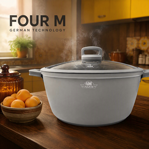 FOURM Pentola in Alluminio Pressofuso Antiaderente con Fondo in Granito 36cm con Coperchio in Vetro Utensili da Cucina all'Ingrosso - Product Image 2