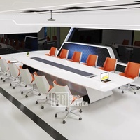 Grand bureau exécutif blanc moderne personnalisé Table de salle de conférence Bureau en bois Mobilier de réunion