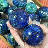 Esferas de Cristal Azurita de Alta Calidad, Bola de Cristal Pulida, Colección de Arte Folclórico, Regalos de Boda, Adornos para Negocios