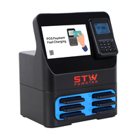 Machine Nfc Empilable 6 emplacements partageant la banque de puissance avec l'écran partagé la station de location de publicité de banque de puissance
