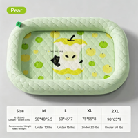 Coussin pour animaux de compagnie en soie glacée matelassé à motif pomme, doux, confortable et lavable, pour chat et chien, idéal pour la détente en intérieur