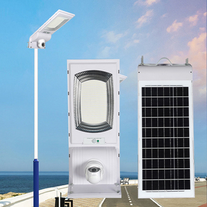 Thiết kế mới không thấm nước IP67 <span class=keywords><strong>CCTV</strong></span> <span class=keywords><strong>Camera</strong></span> ngoài trời đường ánh sáng nhôm SMD 300 Wát tích hợp tất cả trong một <span class=keywords><strong>wifi</strong></span> năng lượng mặt trời LED đường phố đèn - Product Image 1