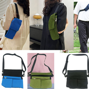 กระเป๋าใส่โทรศัพท์แบบสะพายข้างกันน้ำได้ทุกเพศพับเก็บได้พร้อมกระเป๋าซิปสำหรับการเดินทางกลางแจ้งสีเขียวทหารสีน้ำเงินสีดำ - Product Image 1