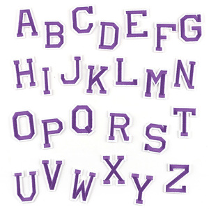 Stock en vrac 5cm 2 pouces taille couleur unie fer sur broderie lettre patchs pour maillots à capuche - Product Image 5