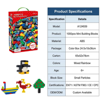 1000 Piezas de Bloques de Construcción para Niños, Juego de Ladrillos Clásicos, Compatibles con Plástico ABS, Juguetes de Construcción Educativos Creativos para Hacer Manualidades, Regalo