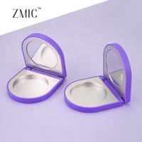 Boîtier compact pour poudre de forme unique, violet mat, pour blush, contour et illuminateur, emballage magnétique pour palette de maquillage
