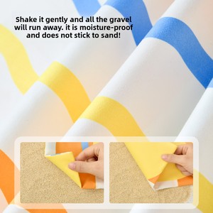 Telo da bagno estivo per bambini nayem 2025 per bambini asciugamano ad asciugatura rapida per ragazze telo da bagno bifacciale da spiaggia a strisce antivento - Product Image 3
