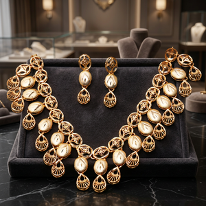 Wholesale 14K 18K 24K Gold Filled Forming Necklaces Set, Fashion Jewelry, Modern Turkish Jewelry Set, Brass Gold Plated Jewelry. - Product Image 1