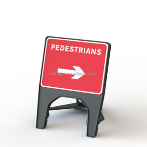 Panneau de sécurité routière en plastique temporaire «A» avec cadre d'affichage panneau d'avertissement réfléchissant Portable 600mm fonctionne à l'avance C/w <span class=keywords><strong>End</strong></span> Supp - Product Image 2