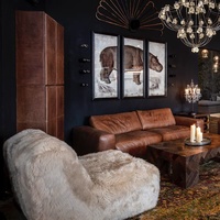 Canapé Chaise Longue FERLY Moderne de Luxe en Peluche, Confortable et Doux, pour Salon, Design d'Intérieur Moderne, Ensemble Canapé et Fauteuil