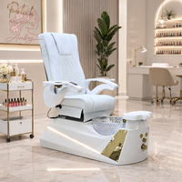 Fauteuil de pédicure spa Whirlpool avec bassin pour les pieds, massage, en cuir PU, avec siège mobile