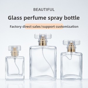 Botella de Perfume Cuadrada de Vidrio de 30ml 50ml 100ml, Recarga de Perfume de Alta Gama con Pulverizador de Niebla Fina, Tapa y Cabezal de Pulverización - Product Image 6