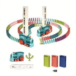 Train Éducatif Électrique Interactif pour Enfants avec Son et Lumière, Distributeur Automatique de Dominos en Plastique, Style TikTok Transfrontalier - Product Image 4