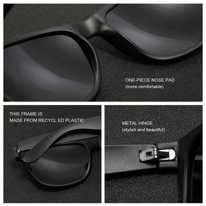 Gafas de Sol Clásicas Conchen con Marco Ovalado Negro, Lentes Tácticas con Protección UV400 Antideslumbrante para Conducir, Protección Solar para Hombre - Product Image 2