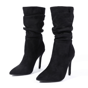 Street Over-the-<b>Knee</b> <b>High</b>-top Boots Pointed Toe Winter Women's <b>High</b>-heeled Fashion Rubber Outsole Classic Style - Product Image 4