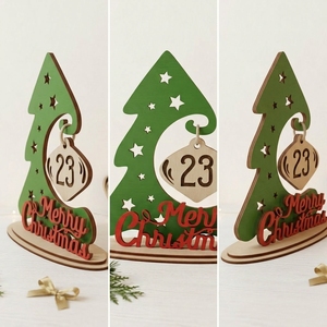 Christmas Tree Countdown <b>Calendar</b> Wooden Advent <b>Calendar</b> Tabletop Holiday Decoration Reusable Festive Home Decor - Product Image 2
