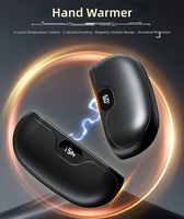 Ensemble de chauffe-mains électriques portables rechargeables magnétiques avec logo personnalisé, chauffe-mains double réutilisable pour l'hiver, 2 packs chauffants